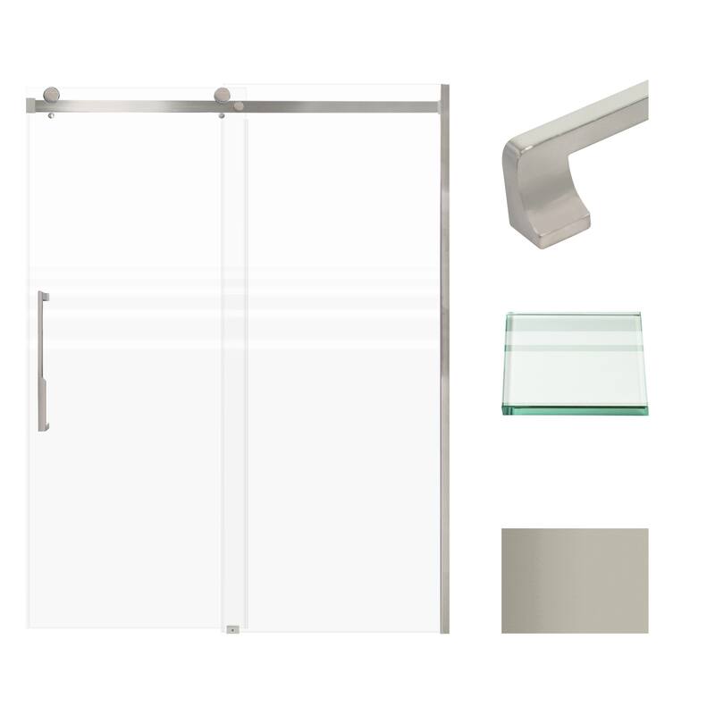 Transolid MBDT607608FL-J 76" High x 60" Wide Bypass Frameless Shower - Brushed Stainless