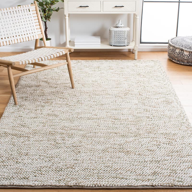 SAFAVIEH Handmade Natura Onica Wool Rug - 4' x 6' - Sage/Ivory - Rectangle