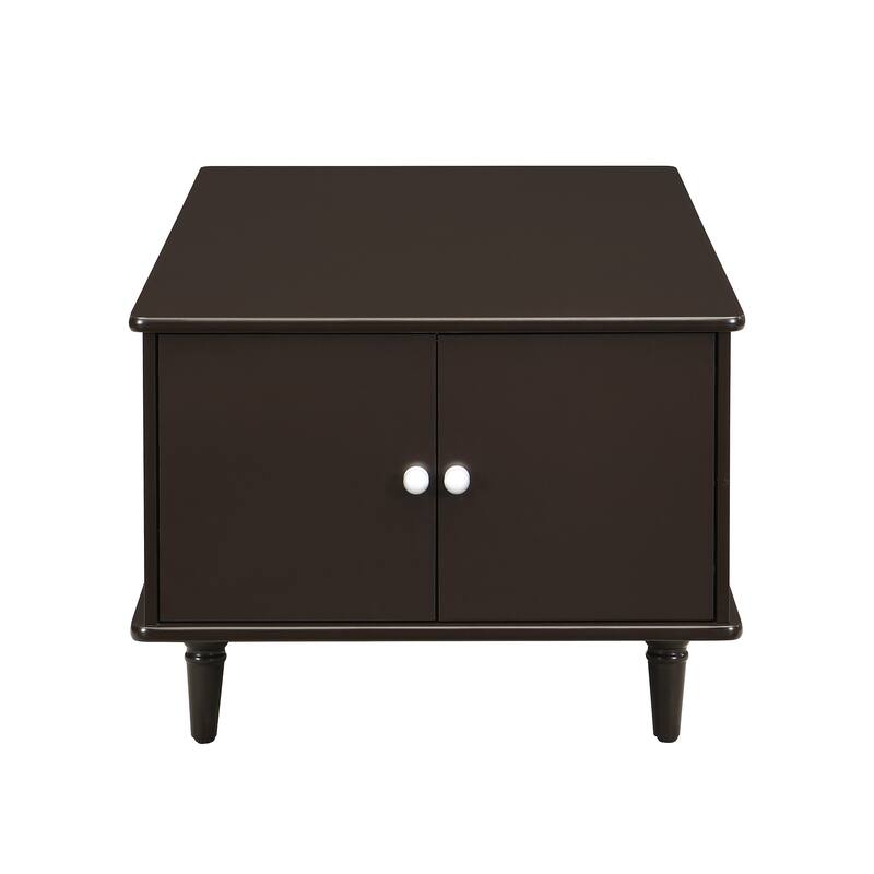 Modern Coffee Table with Two Side Hidden Storage Cabinet, Wood End Table Office Table with Two Drawers