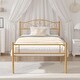 preview thumbnail 17 of 32, VECELO Twin Size Metal Bed Frame Set of 2 Victorian Style Kids Beds with Heart Pattern Headboard No Box Spring Needed