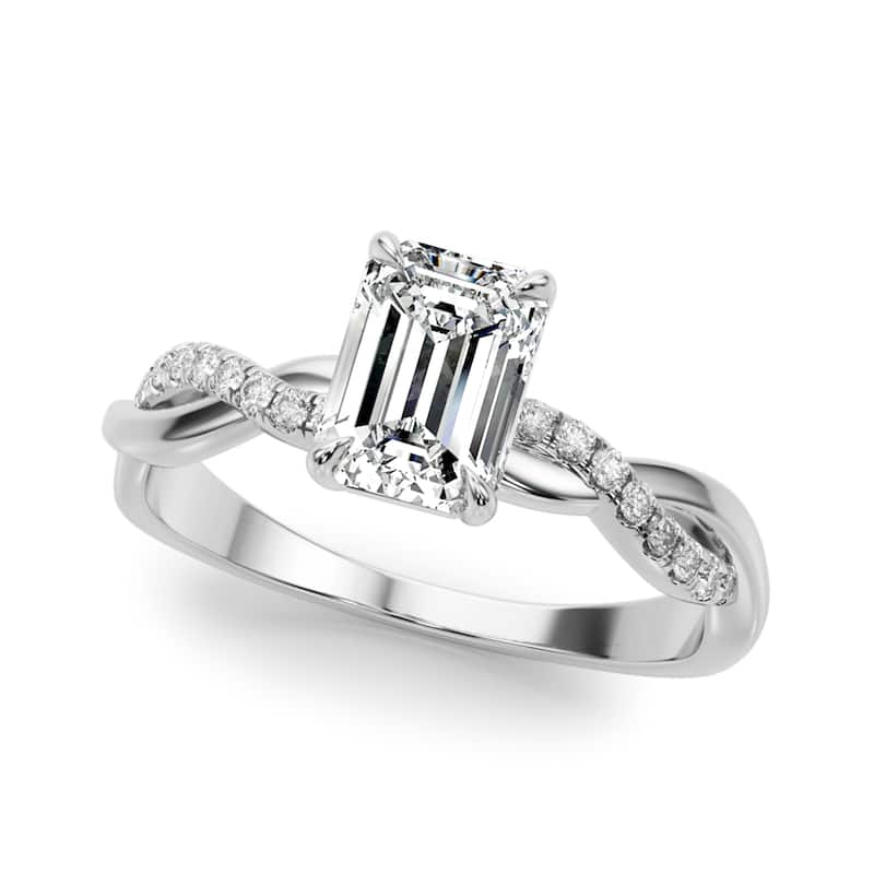 Auriya 14k White Gold Lab Grown Emerald Diamond Engagement Ring 0.50 to 5.00 ct. tw. (F-G VS) - 1.00 ct. center - 8