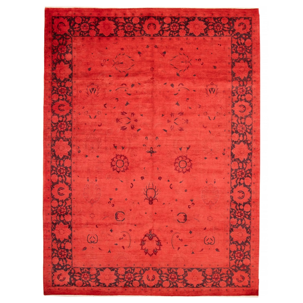 ECARPETGALLERY Hand-knotted Vibrance Red Wool Rug - 10'2 x 13'5
