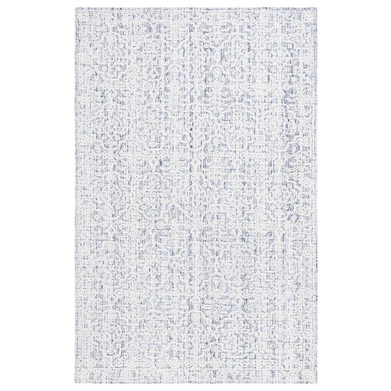 SAFAVIEH Handmade Ebony Pavlinka Modern Wool Rug - 6' x 9' - Blue/Ivory