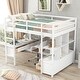 preview thumbnail 13 of 40, Versatile Loft Bed with Desk with 2 Drawers, Storage Shelves & Drawers