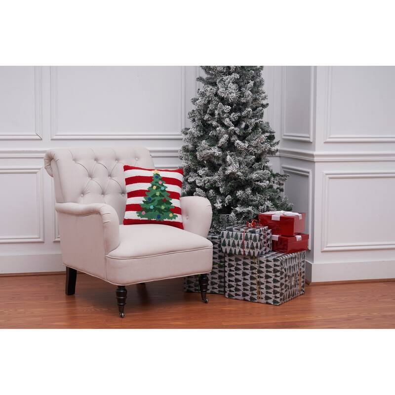 Colorful Tree Hooked Throw Pillow