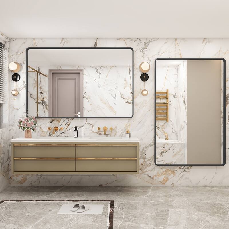 Aluminum alloy Framed Tempered Glass Wall Bathroom Vanity Mirror