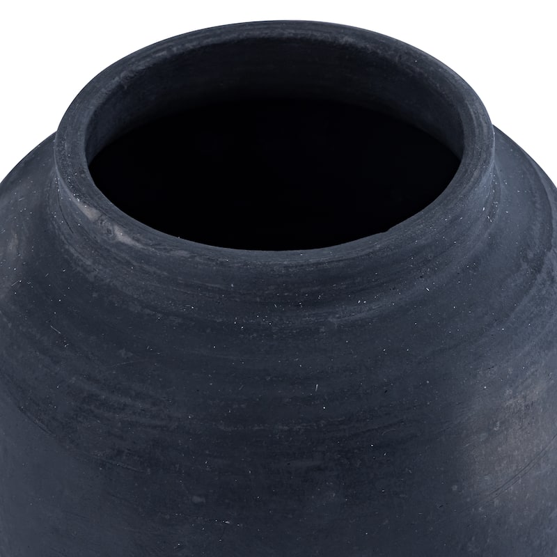 Black Terracota Urn/Jar - Black