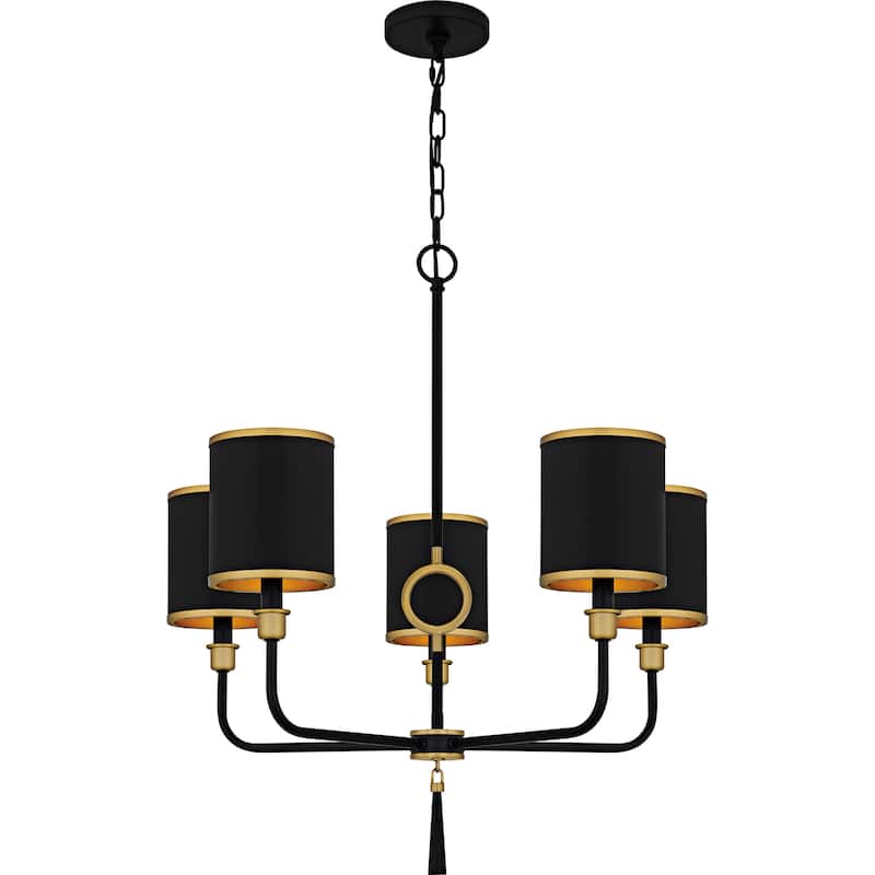 Lockery 5-Light Matte Black Chandelier