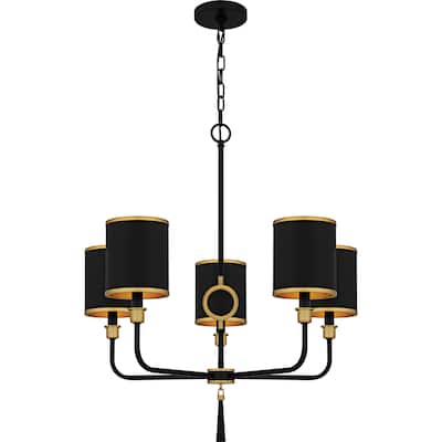 Lockery 5-Light Matte Black Chandelier