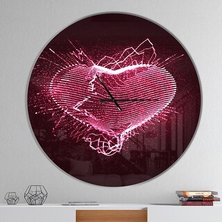 Designart 'Happy Valentine's Day' Oversized Modern Wall CLock