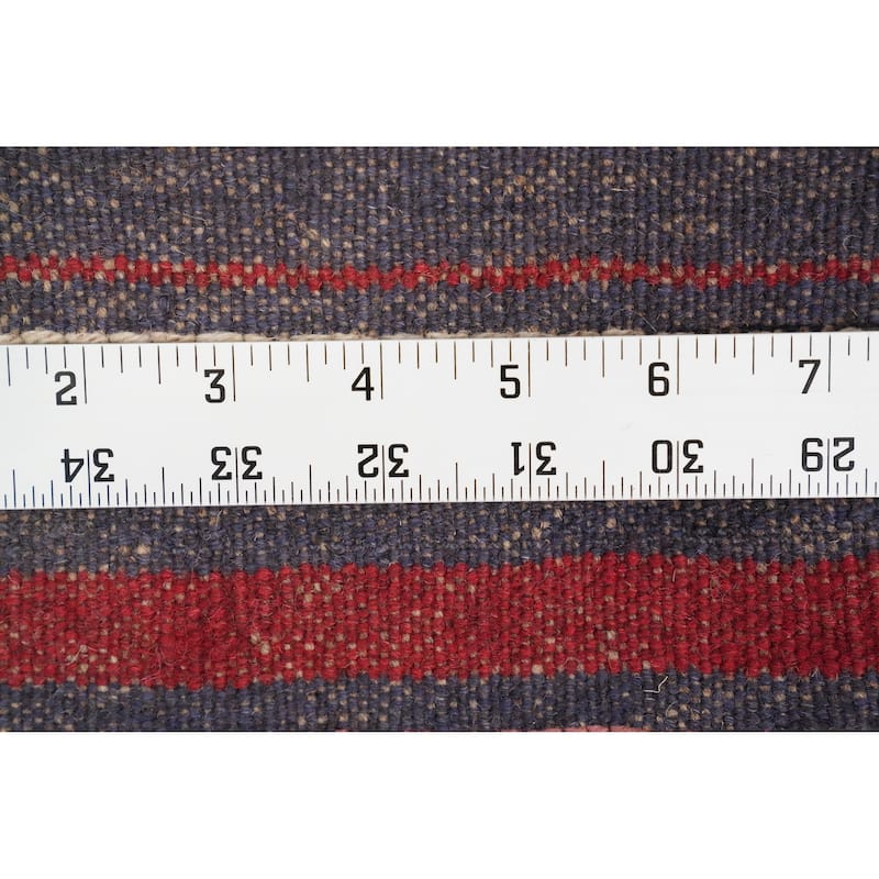 Hand Knotted Oriental 100% Wool Carpet Traditional Tribal Red Balouch Runner Rug - 8' 4'' X 2' 1''