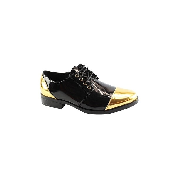 black and gold oxford shoes
