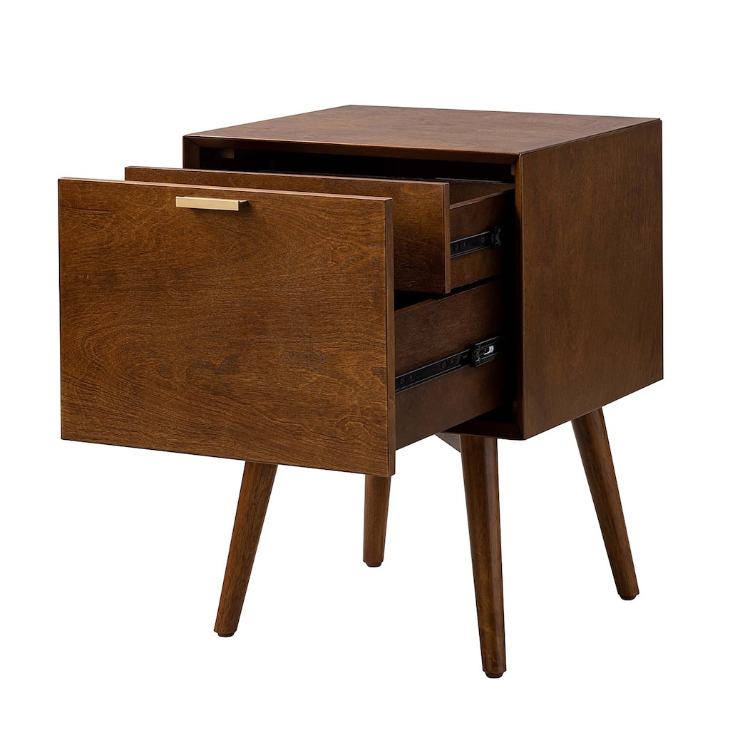 Isabel Mid-Century 2 - Drawer Wood End Table by HULALA HOME
