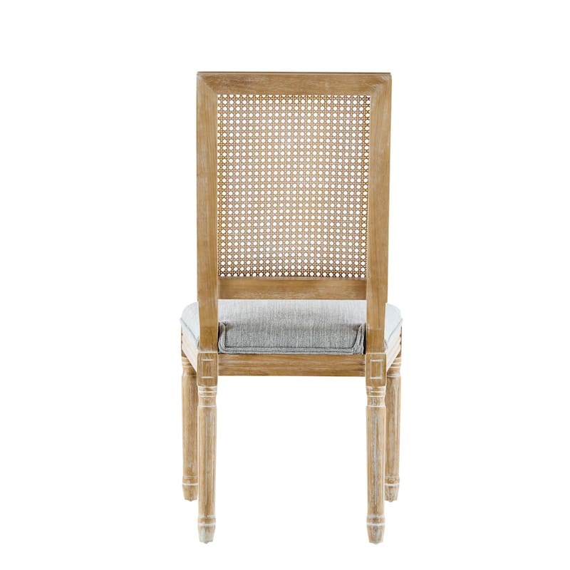 Dining Chair with Upholstered Seats, Solid Rubberwood Frame, Set of 2