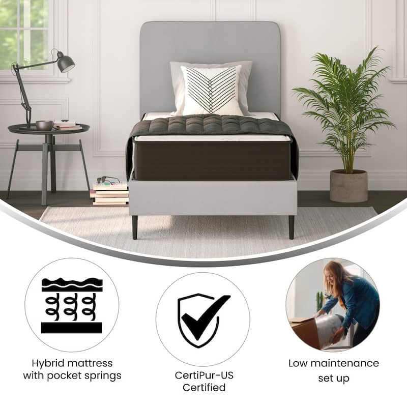 10" Hybrid Foam and Pocket Spring Mattress, Mattress in a Box