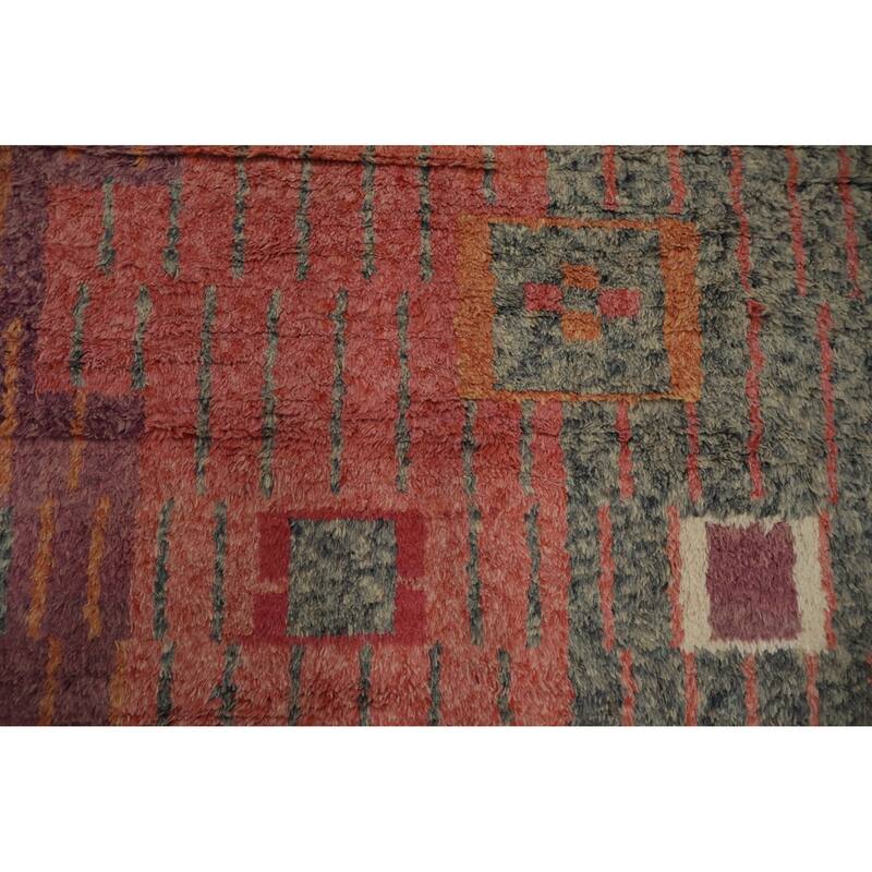 Hand Knotted Oriental 100% Wool Carpet Modern Geometric Oranges & Rust Moroccan Area Rug - 14' 5'' X 9' 5''