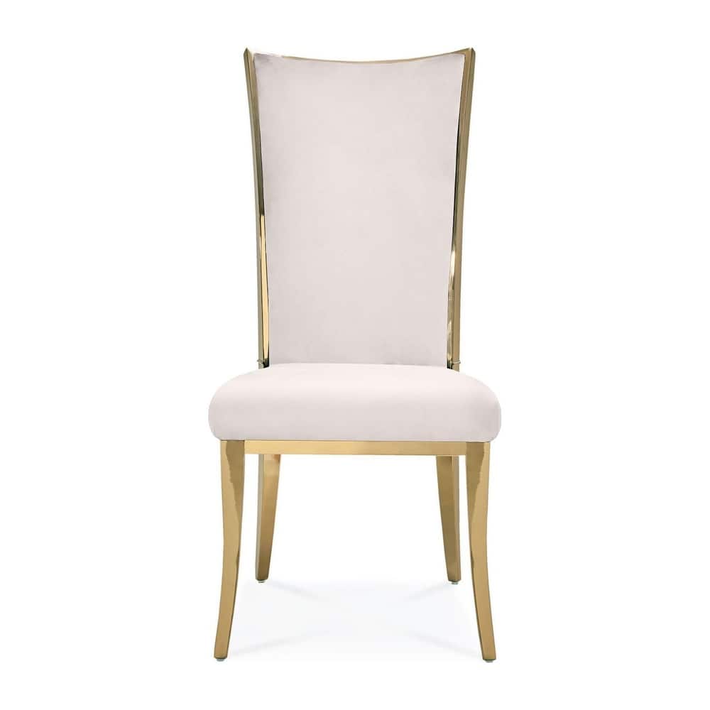 Massimo Titanium Gold Stainless Steel Dining Chair, Set of 2