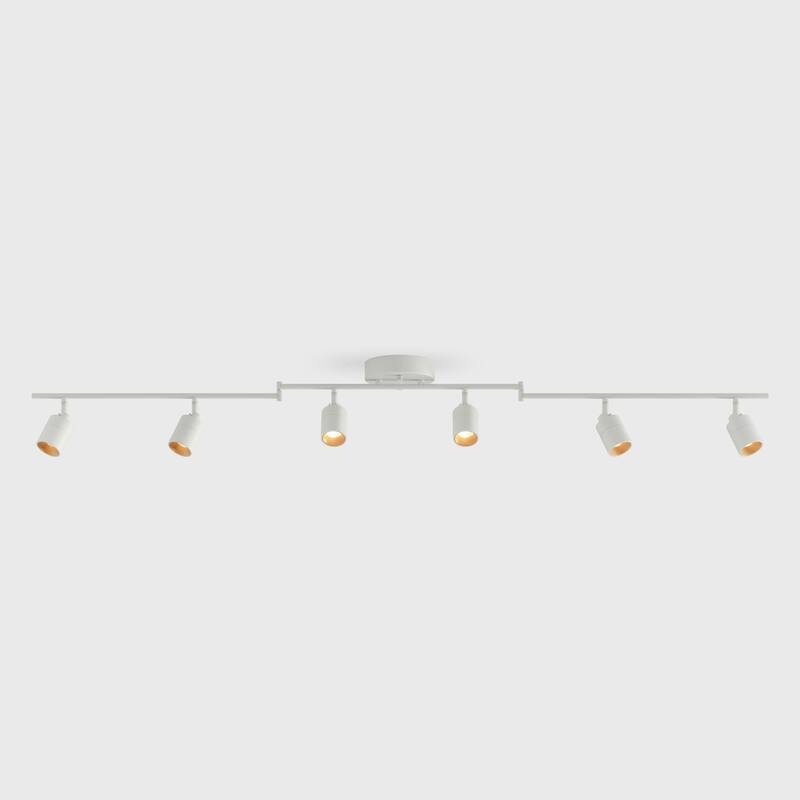 Shura 6-Light White Integrated LED Swivel Track Light with Rotatable Heads, 5 ft. Track Lighting Kit, 3000k, 3000 Lumens