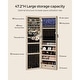 preview thumbnail 23 of 31, 6 LED Lights Lockable Wall Mounted Jewelry Armoire with Full-Length Mirror
