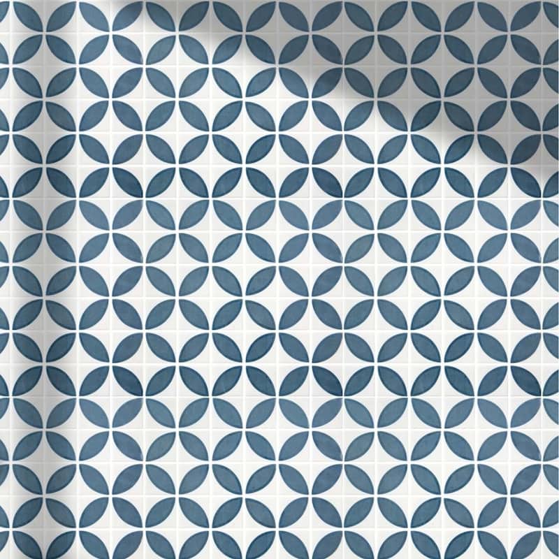 Eterna Lily 2x2 Matte & Shiny Glass Floral Mosaic Tile - Floor, Wall, Backsplash