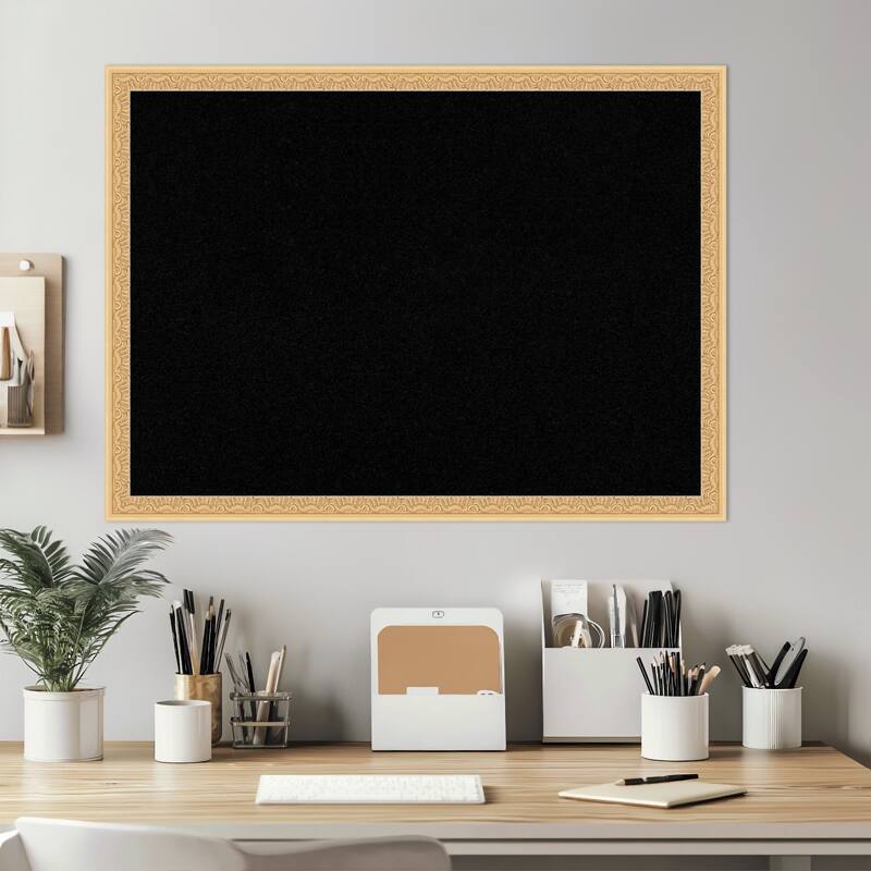 Bethany Gold Wood Framed Cork Board - Bulletin Board, Organization Board, Pin Board