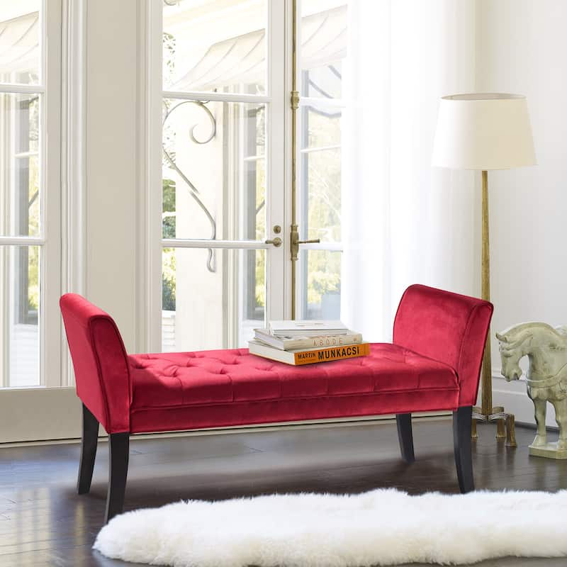 Chatham 53" Black Velvet Upholstered Bench