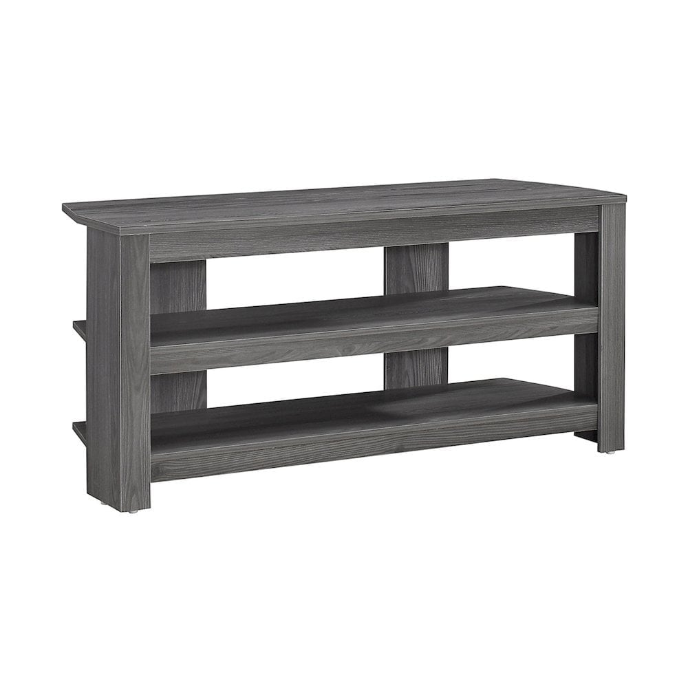 Gray TV Stand for 42-inch TVs with Open Shelves - 42-inch Width, 20-inch Height