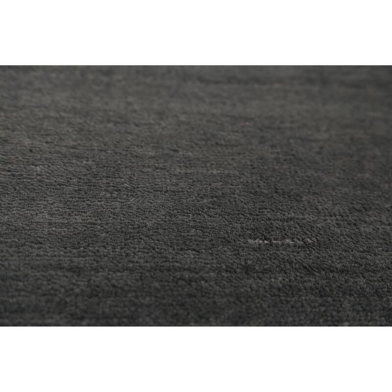 Hand Knotted Oriental 100% Wool Carpet Modern Solid Greys & Charcoal Gabbeh Area Rug - 12' 1'' X 9' 4''