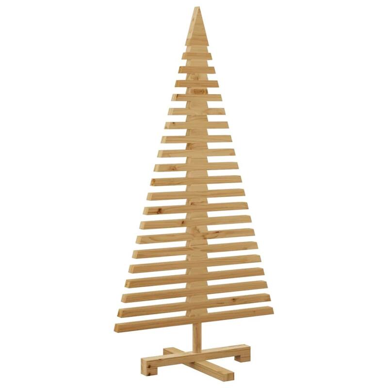vidaXL Wooden Christmas Tree with Stand Brown Solid pine wood