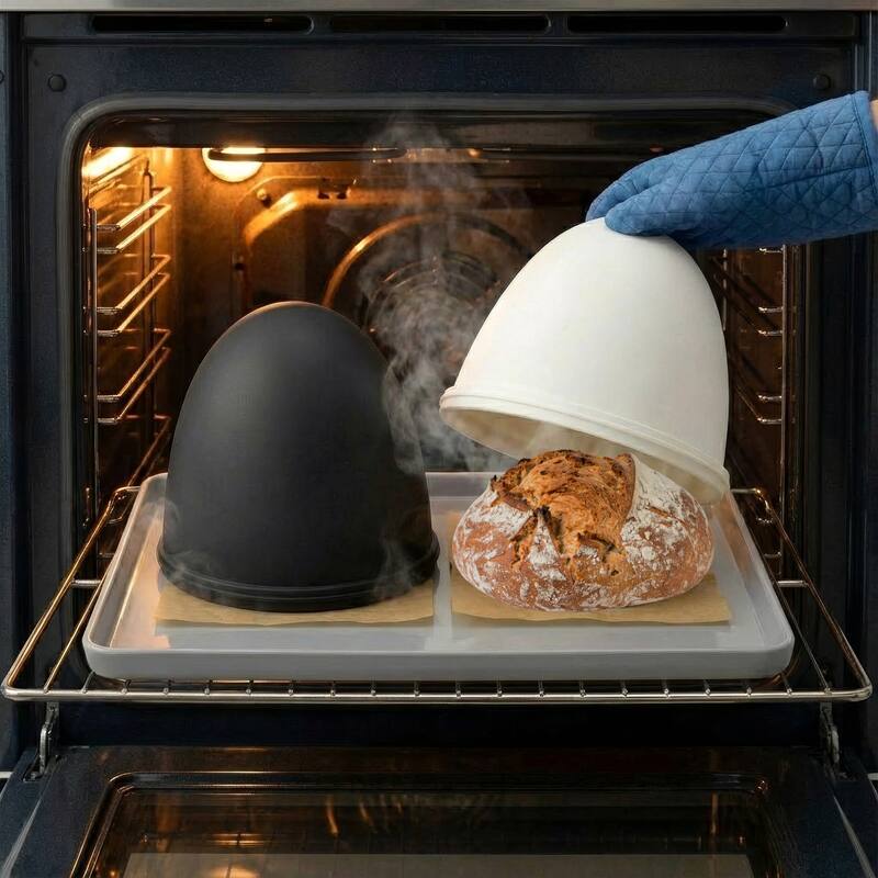 Sweet Jojo Designs 2 Pack Silicone Baking Shell Dome with Base for Sourdough Bread, Alternative Silicone Dutch Oven, Unique Gift