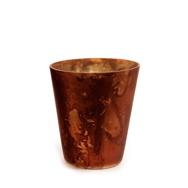 4" Rich Elegance Copper Orange Antique Glass Christmas Tea Light or Votive Candle Holder - N/A
