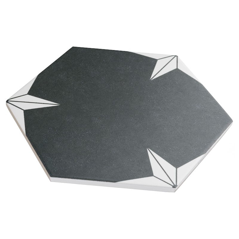 Merola Tile Stella Hex Night 8-5/8" x 9-7/8" Porcelain Floor and Wall Tile