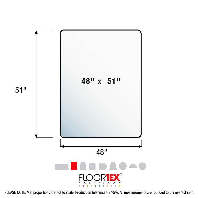 Valuemat® Plus Polycarbonate Rectangular Chair Mat for Hard Floor - 48" x 51"