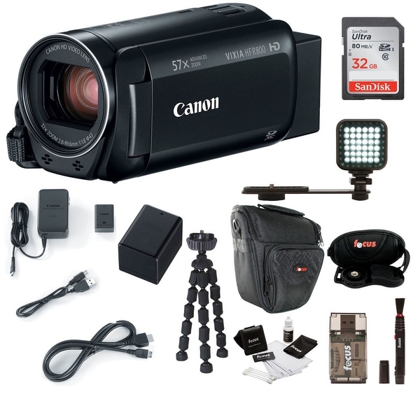 Canon VIXIA HF R800 Camcorder (Black) with 32GB Supreme Bundle