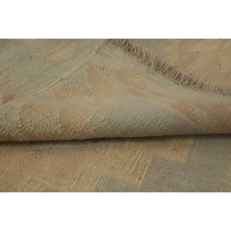Hand Woven Oriental 100% Wool Carpet Southwestern Tribal Navy Blue & Blues Kilim Runner Rug - 12' 0'' X 2' 8''