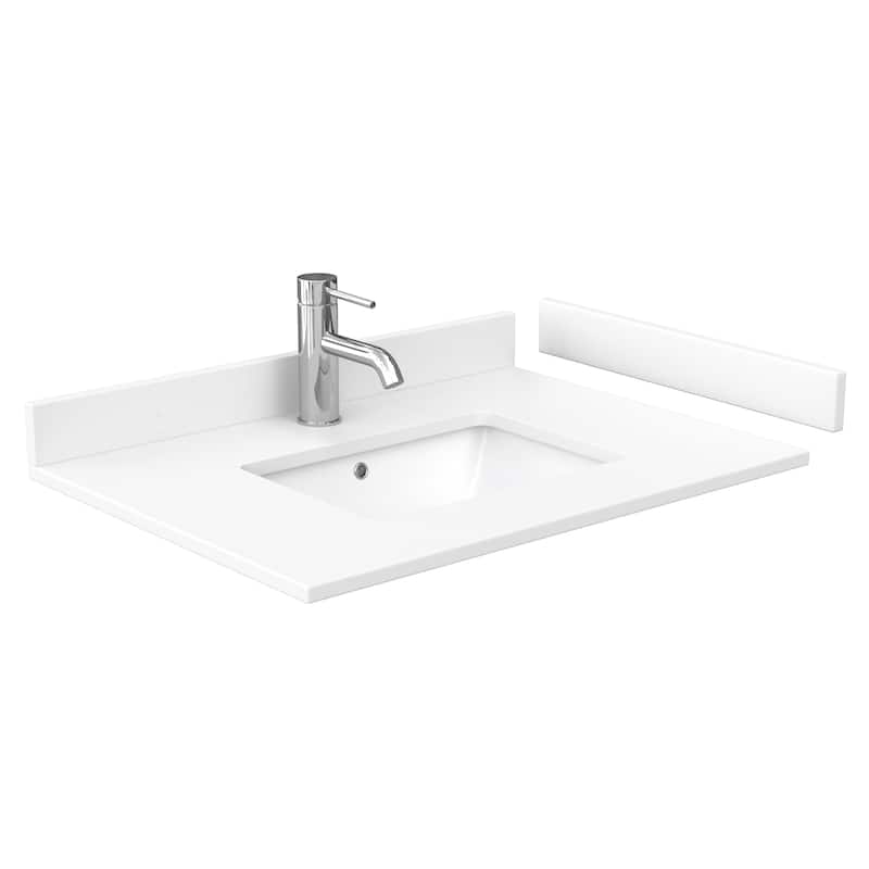 Sheffield Single Bathroom Vanity Set, Cultured Top, 24-Inch Mirror