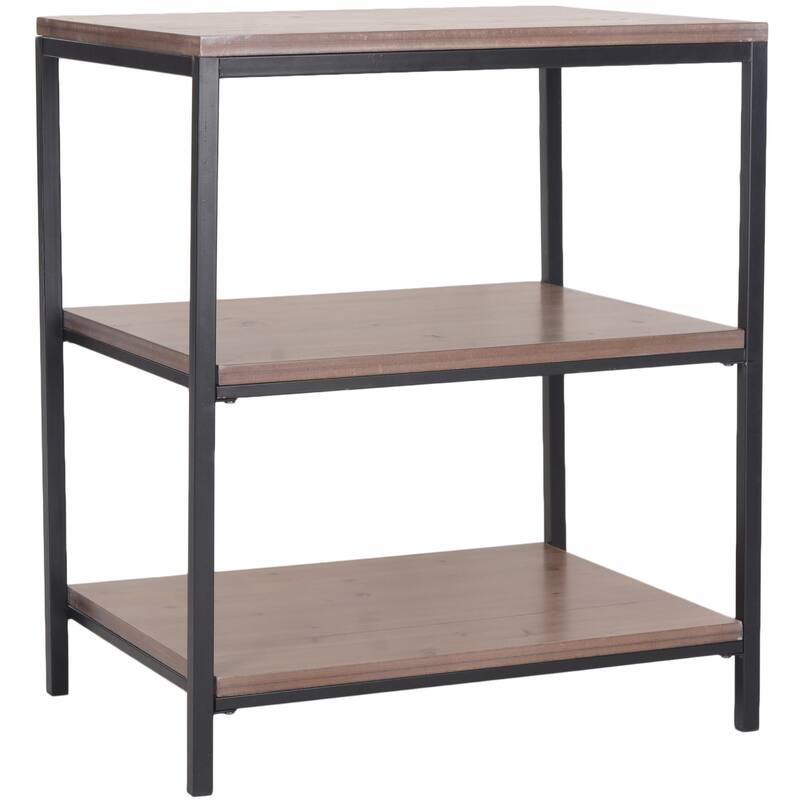 SAFAVIEH Zeke Honey Natural Shelf Unit - 24" x 18.1" x 28.1"