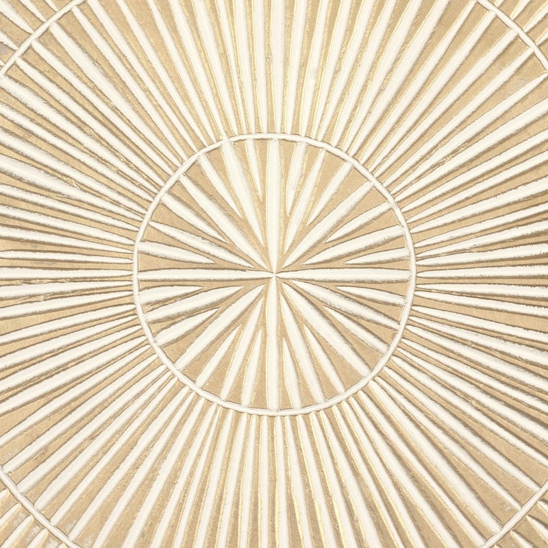 Wood Geometric Handmade Intricately Carved Radial Home Wall Decor - Gold - Roche River Decor