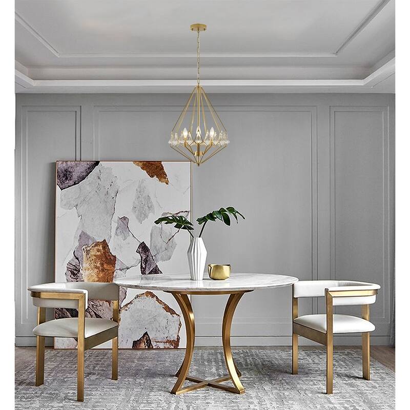 Bethel International LA22 Four Light Chandelier Gold - Exact Size