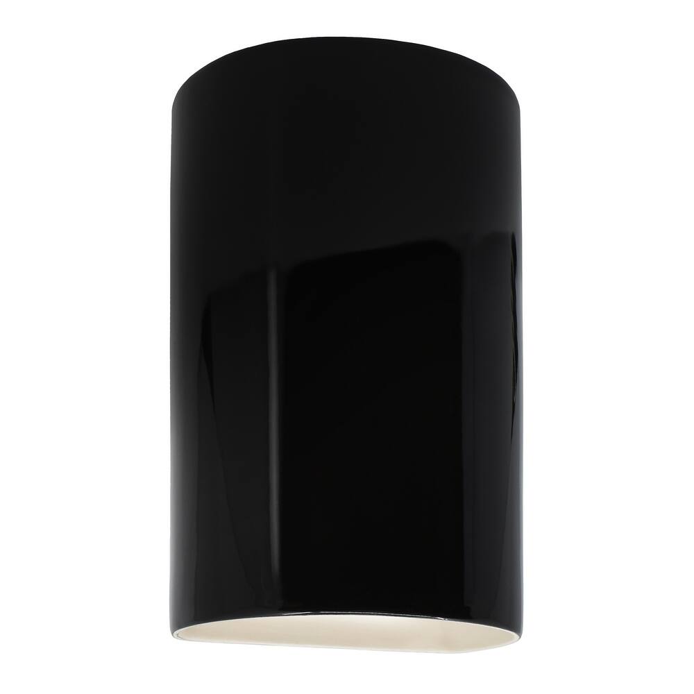 Justice Design Ambiance - Large Cylinder Wall Sconce - Closed Top (Outdoor) - Replaceable Bulb