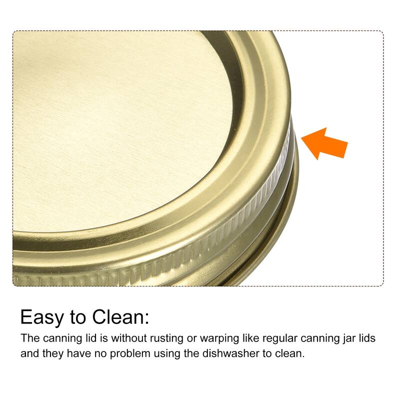 Canning Lids, 12 Sets - Tinplate Split-Type Mason Jar Lids and Bands