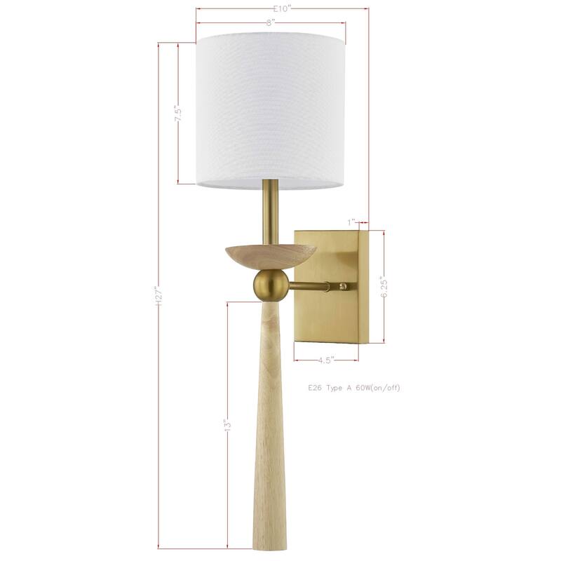 Bea Wood Wall Sconce, Natural