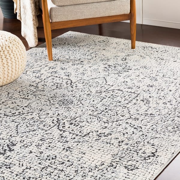 slide 1 of 8, Anzio Gray Distressed Mosaic Area Rug (9'3" x 12'3") - 8'10" x 12'4"