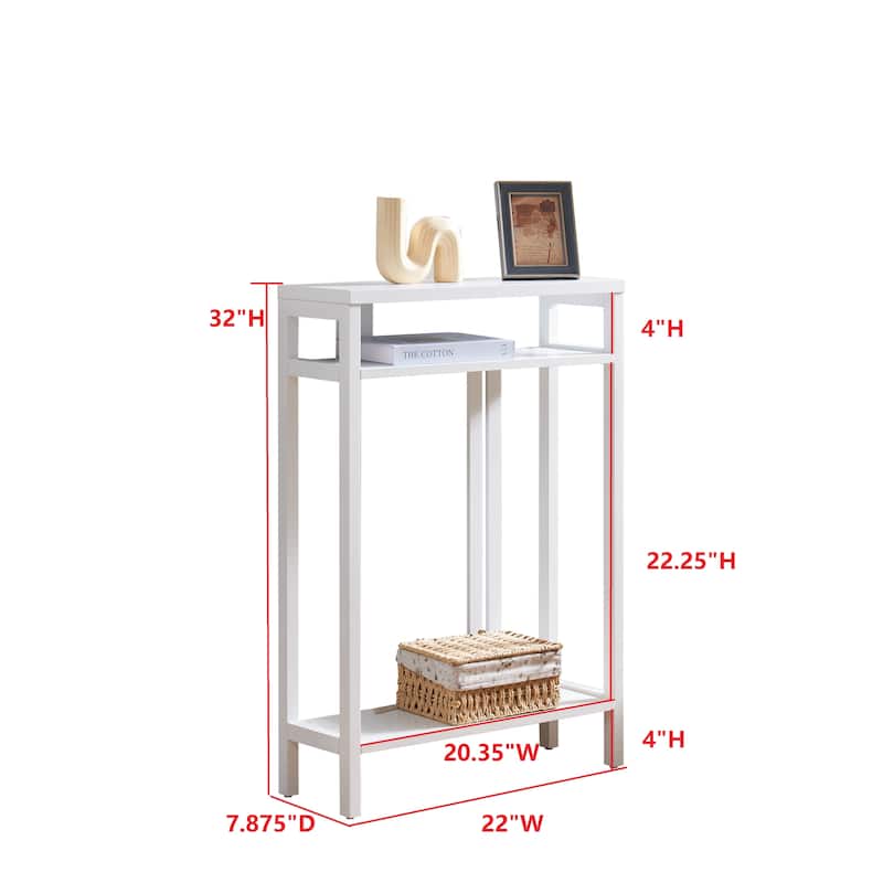 Bisbee Wood 22-inch Console Table with Two Shelves - 22"L x 8"W x 32"H