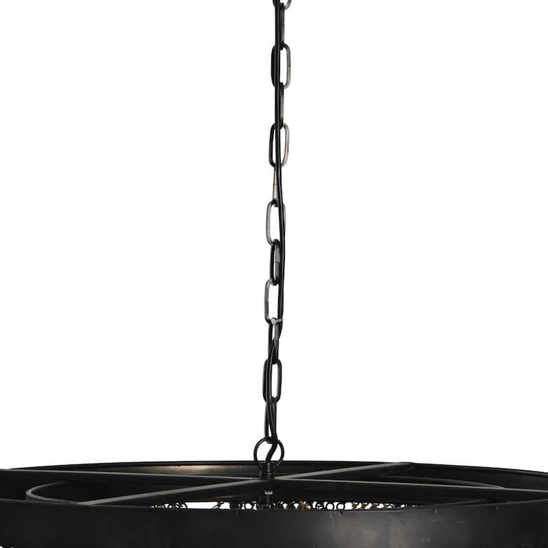 2-Tier Draped Wood Bead Chandelier
