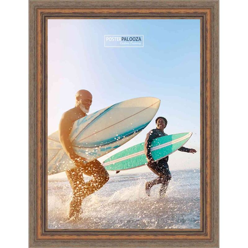 12x9 Rustic Wood Tone Complete Wood Picture Frame with UV Acrylic, Foam