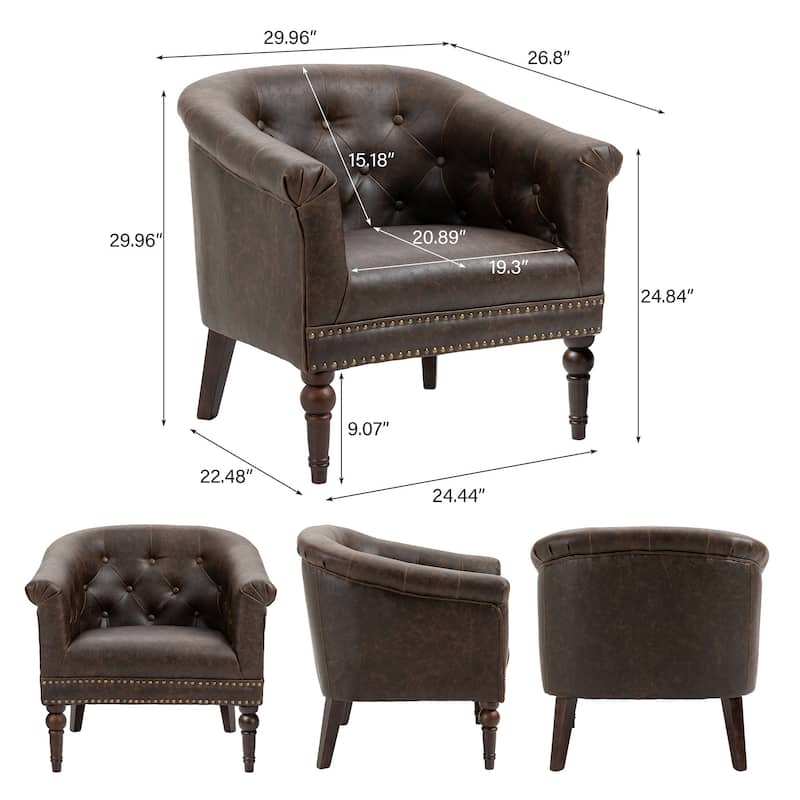 25 " Wide Tufted Accent Chair Armchair