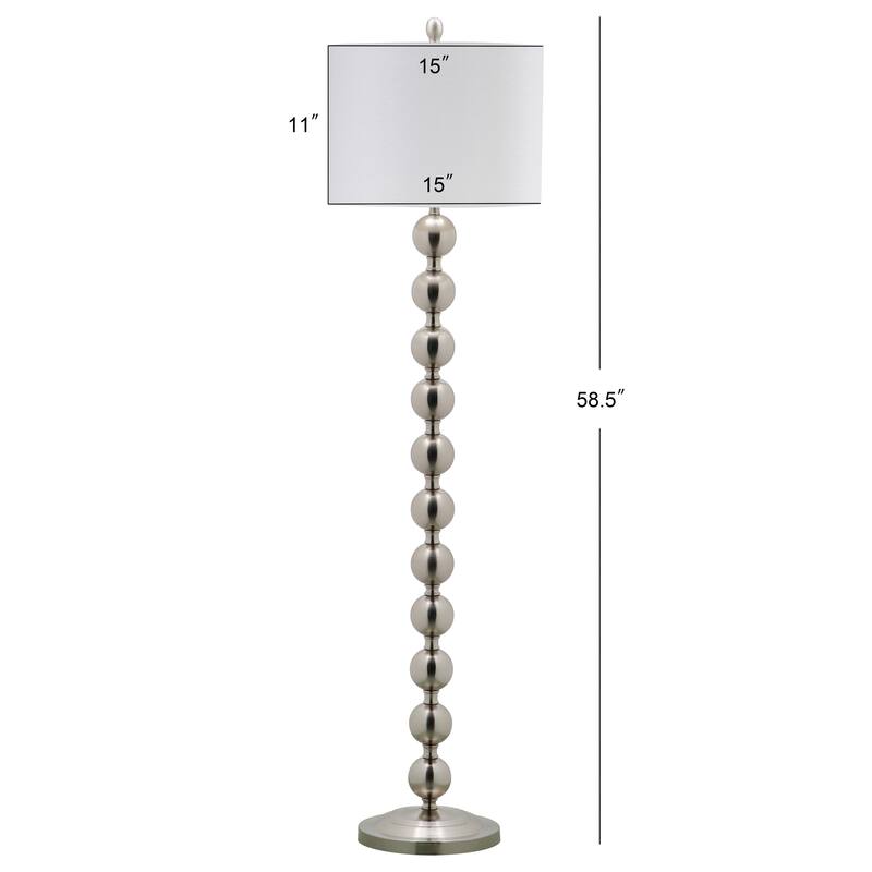 SAFAVIEH Lighting 59-inch Reflections Stacked Ball Nickel Floor Lamp - 15"x15"x58.5"