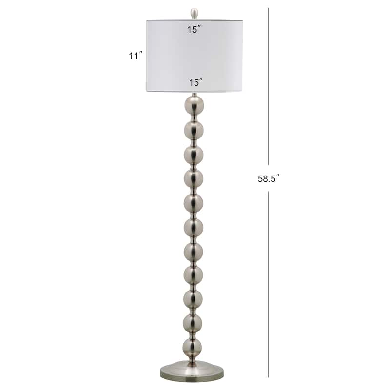 SAFAVIEH Lighting Goretti 59-inch Stacked Ball Nickel Floor Lamp - 15"x15"x58.5" - 15Wx15Dx59H