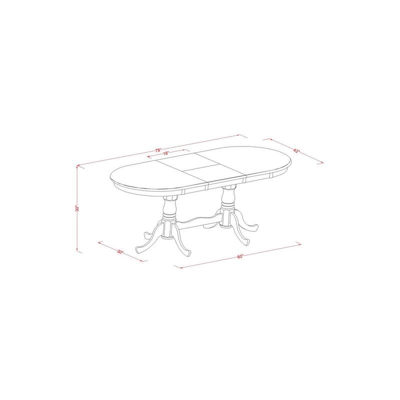 9 Piece Dining Room Table Set, Oval Wooden Table with Butterfly Leaf and 8 Chairs, Saddle Brown Finish, 42x78 Inch